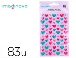 Imaginovo Pegatinas Corazones Magic Dreams con Relieve 190x105 mm