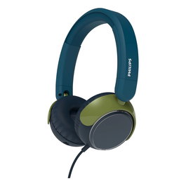 Philips Auriculares para Niños TAK2000CT/00 On Ear, Alámbricos, Llamadas/Música, Azul/Verde/Gris, 20-20000 Hz, Plegables