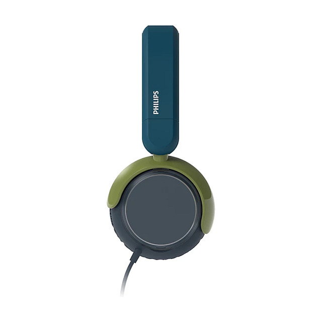Philips TAK2000CT/00 Auriculares On-Ear Supraaurales para Niños (Serie 2000) - Azul, Verde, Gris, Conexión Alámbrica USB-C y 3.5 mm, Reducción de Ruido, 20-20000 Hz, Plegables