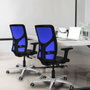 PIQUERAS Y CRESPO Silla de oficina Motilla con mecanismo Sincro/Traslack, Similpiel Naranja y Malla Azul