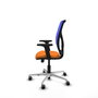 PIQUERAS Y CRESPO Silla de oficina Motilla con mecanismo Sincro/Traslack, Similpiel Naranja y Malla Azul