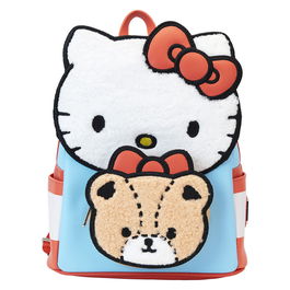 Loungefly Hello Kitty and Bear Mochila 26cm Piel Vegana Bordada y Estampada con Tirantes Ajustables