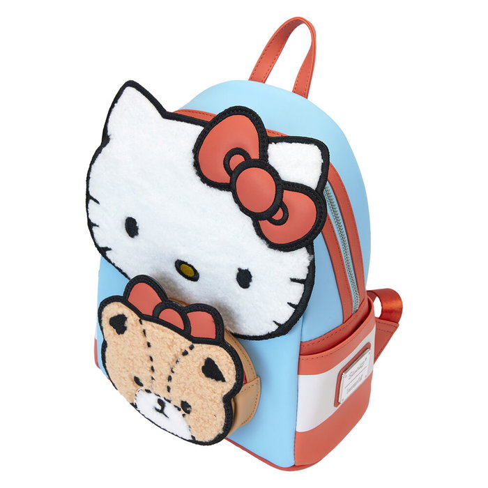 Loungefly Hello Kitty and Bear Mochila 26cm Piel Vegana Bordada y Estampada con Tirantes Ajustables