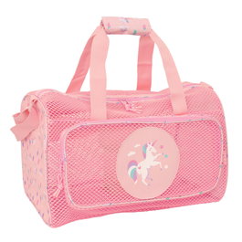 SAFTA - Bolsa de Playa Anti Arena con Diseño Unicornio, Asa de Mano y Bandolera Ajustable, 47x26x27cm