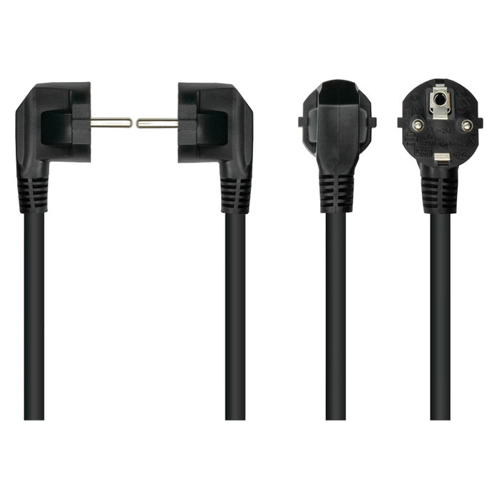 Kabelmeister Cable de alimentación C15 con toma de tierra, 90°, 5m, negro