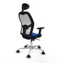 PIQUERAS Y CRESPO Silla de oficina Jorquera con mecanismo Sincro, Azul y Blanco
