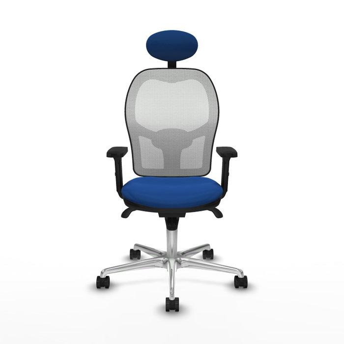 PIQUERAS Y CRESPO Silla de oficina Jorquera con mecanismo Sincro, Azul y Blanco PIQUERAS Y CRESPO Silla de oficina Jorquera con mecanismo Sincro, Azul y Blanco