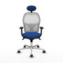 PIQUERAS Y CRESPO Silla de oficina Jorquera con mecanismo Sincro, Azul y Blanco
