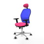 PIQUERAS Y CRESPO Silla de oficina Jorquera con mecanismo Sincro/Traslack, Similpiel Rosa y Malla Azul