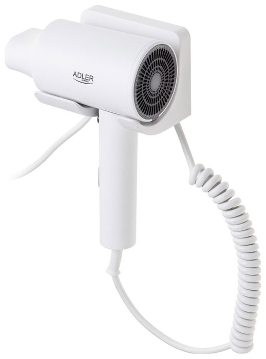 ADLER Secador de pelo 2000W con soporte de pared y 3 temperaturas ADLER Secador de pelo 2000W con soporte de pared y 3 temperaturas