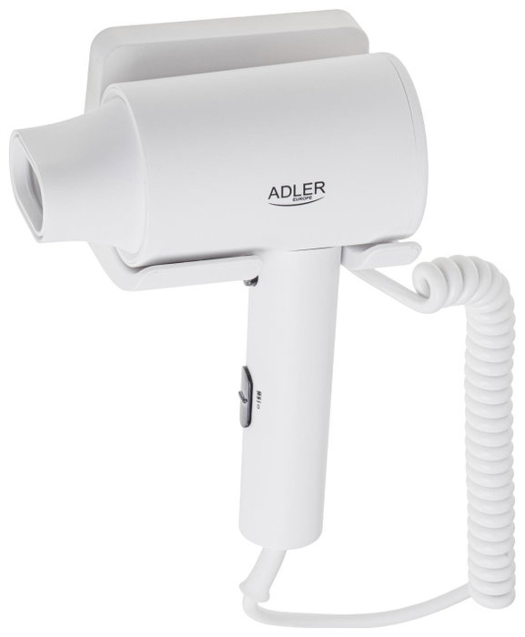 ADLER Secador de pelo 2000W con soporte de pared y 3 temperaturas ADLER Secador de pelo 2000W con soporte de pared y 3 temperaturas