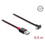 DeLOCK Cable USB 2.0 Tipo-A a Tipo-C Angular 0,5 m Negro/Rojo