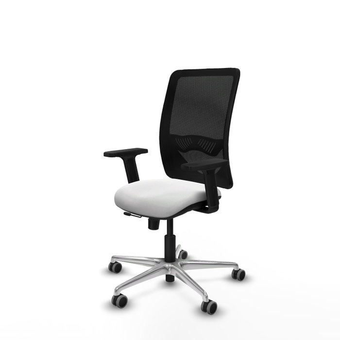 PIQUERAS Y CRESPO Silla de oficina Zulema con mecanismo Sincro/Traslack, Tela Blanca y Malla Negra PIQUERAS Y CRESPO Silla de oficina Zulema con mecanismo Sincro/Traslack, Tela Blanca y Malla Negra