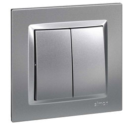 SIMON Doble conmutador aluminio serie 10 F1090397026