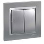 SIMON Doble conmutador aluminio serie 10 F1090397026
