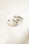 Heliophilia Silver Pendientes CKP9355 de Metal con Circonitas Cúbicas, Antialérgicos, Color Plata, 3.6 cm Largo x 2 cm Ancho