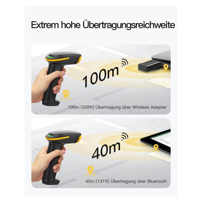 Inateck Lector de Códigos de Barras Inalámbrico y Cableado 2D CMOS BCST-35_black Portátil Inateck Lector de Códigos de Barras Inalámbrico y Cableado 2D CMOS BCST-35_black Portátil
