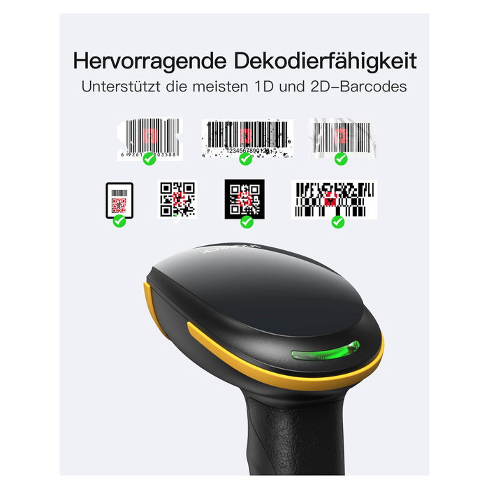 Inateck Lector de Códigos de Barras Inalámbrico y Cableado 2D CMOS BCST-35_black Portátil Inateck Lector de Códigos de Barras Inalámbrico y Cableado 2D CMOS BCST-35_black Portátil