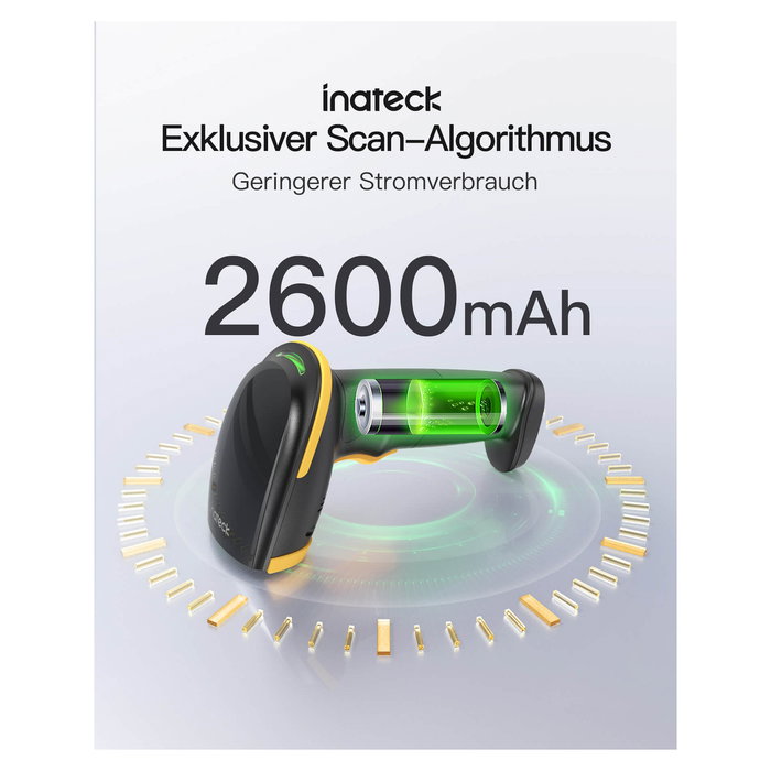 Inateck Lector de Códigos de Barras Inalámbrico y Cableado 2D CMOS BCST-35_black Portátil Inateck Lector de Códigos de Barras Inalámbrico y Cableado 2D CMOS BCST-35_black Portátil