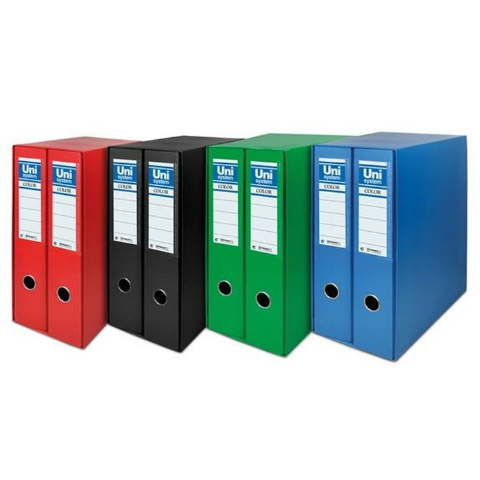 UNISYSTEM Módulo de 2 Archivadores de Palanca 65 mm Negro A4