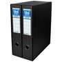 UNISYSTEM Módulo de 2 Archivadores de Palanca 65 mm Negro A4