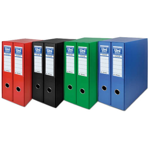 UNISYSTEM Módulo de 2 Archivadores de Palanca 65 mm Negro A4