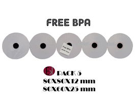 Ekrit Rollo Térmico Sin BPA 80x80x12 mm 65 grs - Rollo de Papel - Caja de 50 Unidades