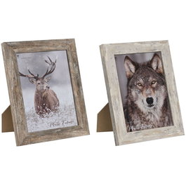 DKD Home Decor Marco de Foto 15x20 Scandi Blanco Natural 24.5 x 19.5 cm (2 Unidades)