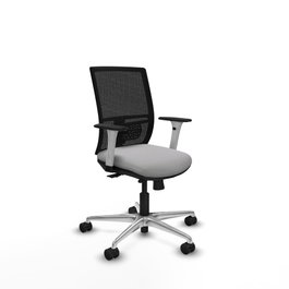 PIQUERAS Y CRESPO Silla de oficina Yunquera Gris claro con respaldo de malla Negro