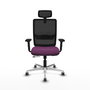 PIQUERAS Y CRESPO Silla de oficina Haches con mecanismo Sincro/Traslack, Morado y Negro