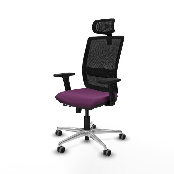 PIQUERAS Y CRESPO Silla de oficina Haches con mecanismo Sincro/Traslack, Morado y Negro