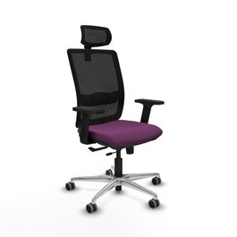 PIQUERAS Y CRESPO Silla de oficina Haches con mecanismo Sincro/Traslack, Morado y Negro