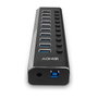 LINDY Hub USB 3.2 Gen 1 de 10 Puertos con Interruptores On/Off, Negro