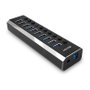 LINDY Hub USB 3.2 Gen 1 de 10 Puertos con Interruptores On/Off, Negro