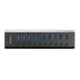 LINDY Hub USB 3.2 Gen 1 de 10 Puertos con Interruptores On/Off, Negro