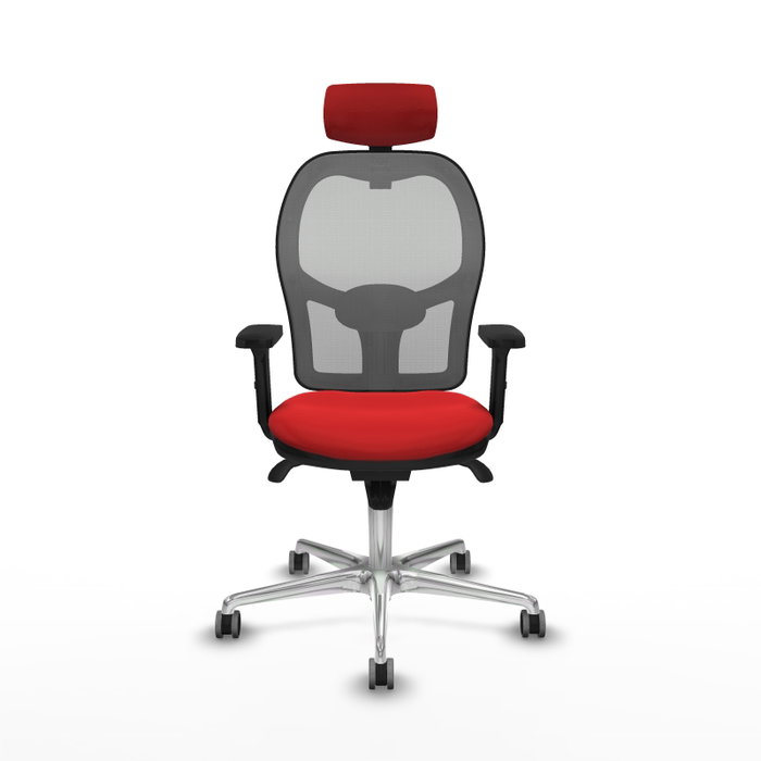 PIQUERAS Y CRESPO Silla de oficina Jorquera con mecanismo Sincro, Rojo y Gris