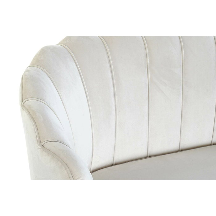 DKD Home Decor Sofá de Poliéster y Metal Crema