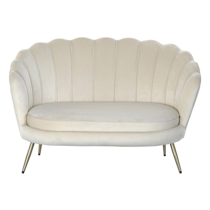 DKD Home Decor Sofá de Poliéster y Metal Crema