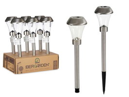 IBERGARDEN Baliza Solar Acero Conica 8.5 x 31 x 8.5 cm (Set de 12)