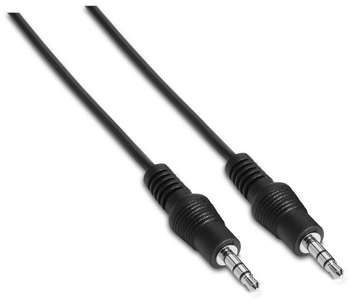 Aisens Cable de Audio Estéreo Jack 3.5mm Macho a Jack 3.5mm Macho Negro 0.3m