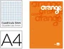 Liderpapel Bloc de Notas Din A4 Cuadriculado 5 mm Naranja Natural 100 Hojas 100 g/m2