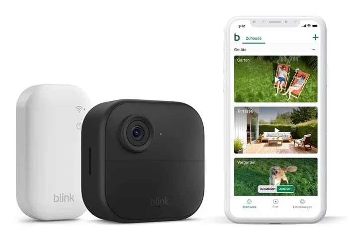 Blink Cámara de Seguridad IP Exterior B0DHLV4P1B - Cámara Vigilancia Inalámbrica Cubo para Pared, Full HD 1080p, Visión Nocturna, Resistente a la Intemperie, Negra