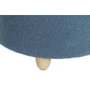DKD Home Decor Set de 2 Reposapiés de Poliéster y Madera Gris y Azul