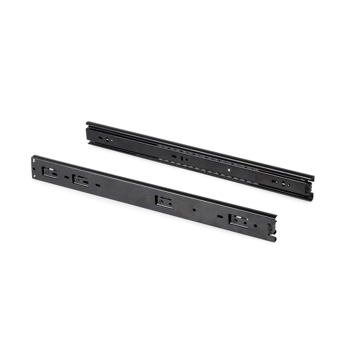 Emuca Lote de 5 juegos de guías para cajones, de bolas, altura 45mm, profundidad 450mm, extracción total, Negro