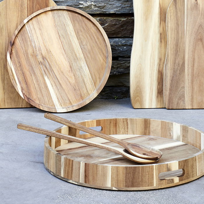 Home Deco Factory Juego de 2 Cubiertos Servir Acacia Cocooning 33x7 cm