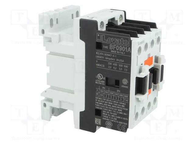 LOVATO ELECTRIC Contactor BF 3-polar 9A 230VAC NC