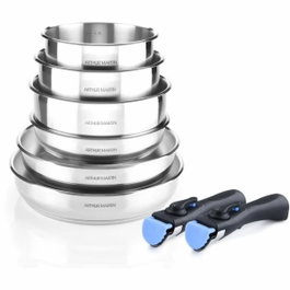 Arthur Martin AM5538 Batería de cocina de acero inoxidable de 8 piezas