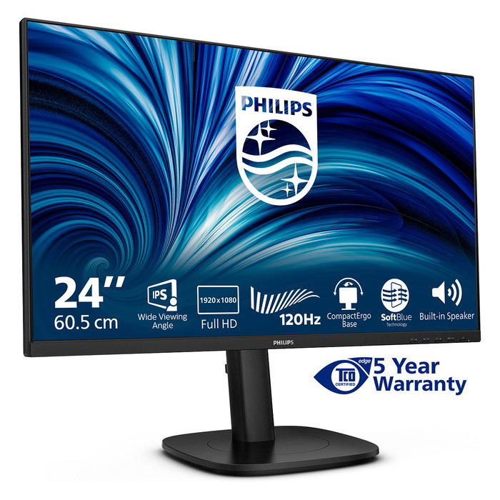 Philips 24B2N3200J/00 Monitor 23.8" Full HD 1920x1080 IPS 120Hz 300cd/m2 TUV EyeSafe USB Hub Altavoces HDMI DP VESA Philips 24B2N3200J/00 Monitor 23.8" Full HD 1920x1080 IPS 120Hz 300cd/m2 TUV EyeSafe USB Hub Altavoces HDMI DP VESA