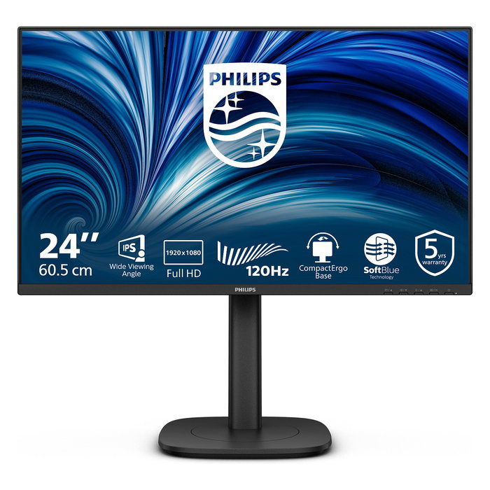 Philips 24B2N3200J/00 Monitor 23.8" Full HD 1920x1080 IPS 120Hz 300cd/m2 TUV EyeSafe USB Hub Altavoces HDMI DP VESA Philips 24B2N3200J/00 Monitor 23.8" Full HD 1920x1080 IPS 120Hz 300cd/m2 TUV EyeSafe USB Hub Altavoces HDMI DP VESA