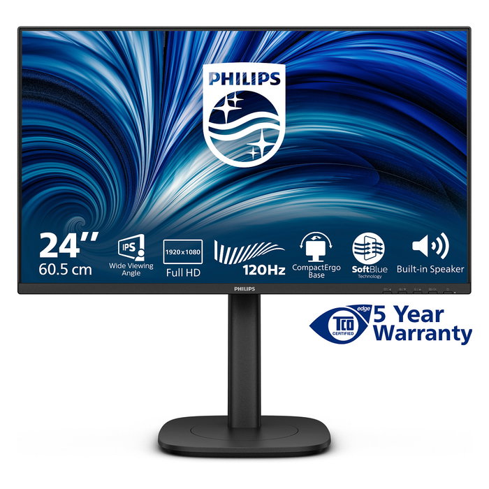 Philips 24B2N3200J/00 Monitor 23.8" Full HD 1920x1080 IPS 120Hz 300cd/m2 TUV EyeSafe USB Hub Altavoces HDMI DP VESA Philips 24B2N3200J/00 Monitor 23.8" Full HD 1920x1080 IPS 120Hz 300cd/m2 TUV EyeSafe USB Hub Altavoces HDMI DP VESA